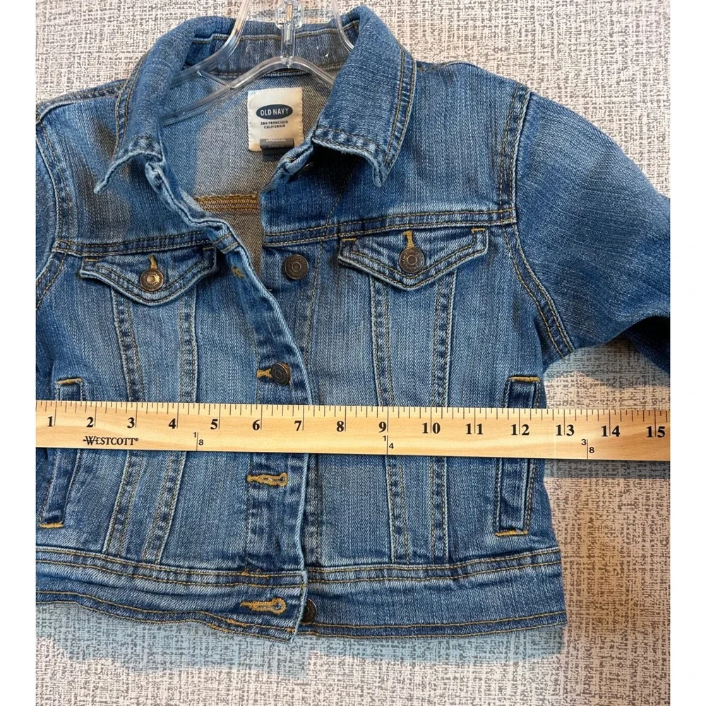 Old Navy Kids Blue Denim Trucker Jacket‎ Medium Wash Size S 6-7 Regular Spring